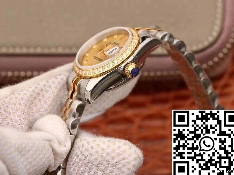 Gold Dial 28mm Gold 18K Datejust Lady Plating Rolex 1202